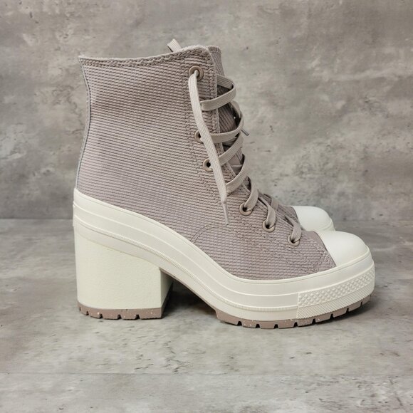 Converse Chuck 70 De Luxe Boot Womens Size 10.5 Platform Heeled Beige - Picture 3 of 11